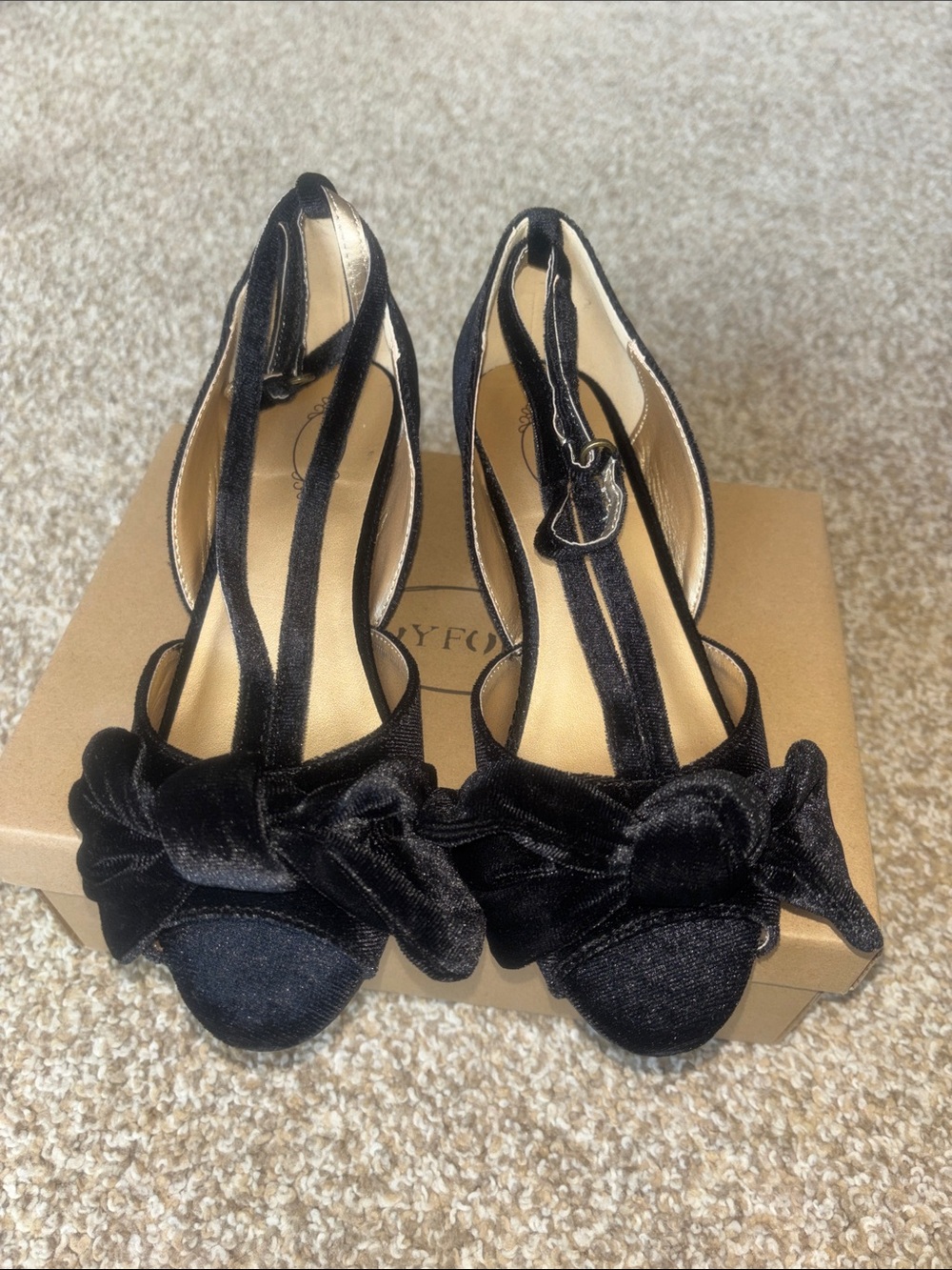 Youth Black Velvet Joyfolie Lucia Heel - Black